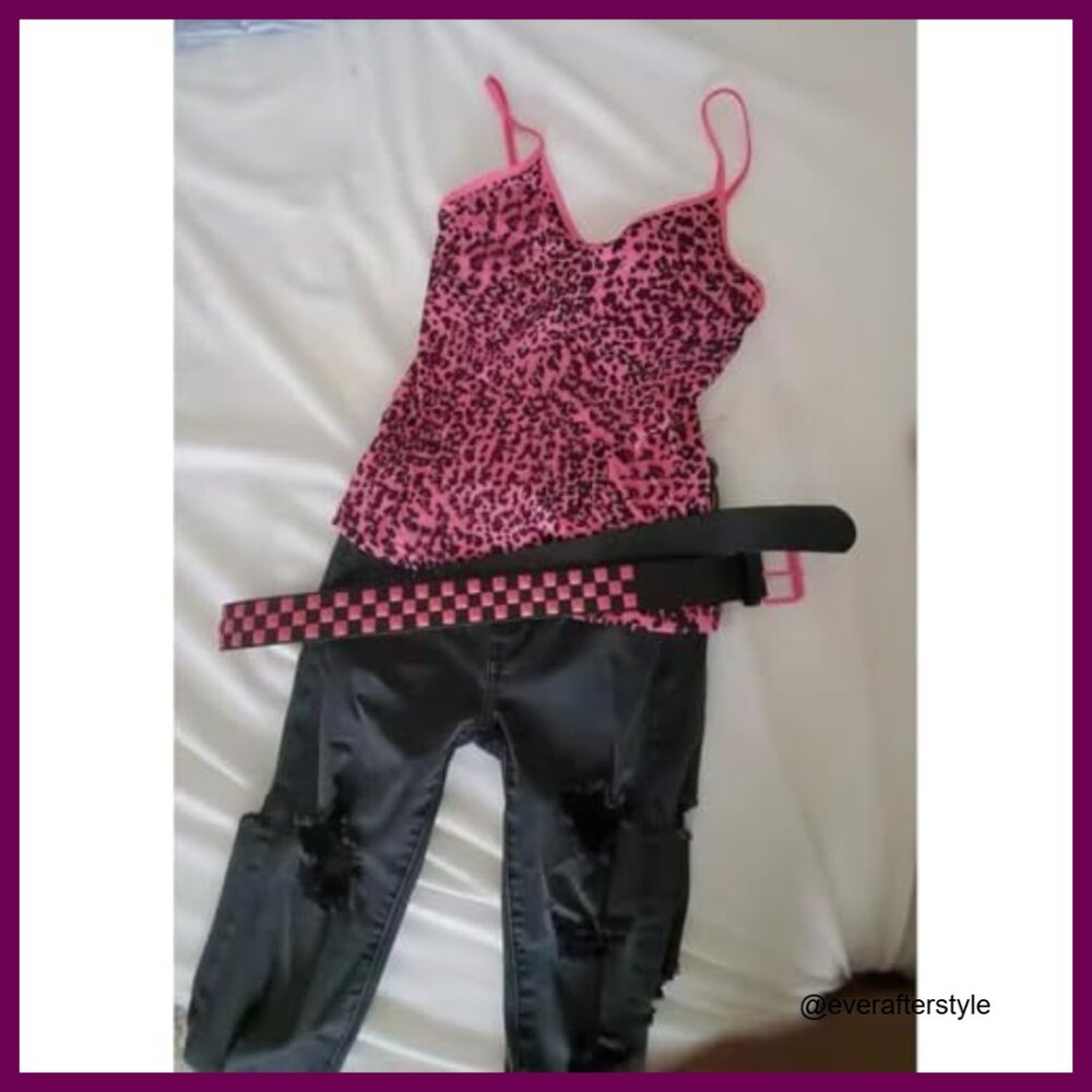 Polyester Leopard Print Spaghetti Strap Tank Top … - image 3